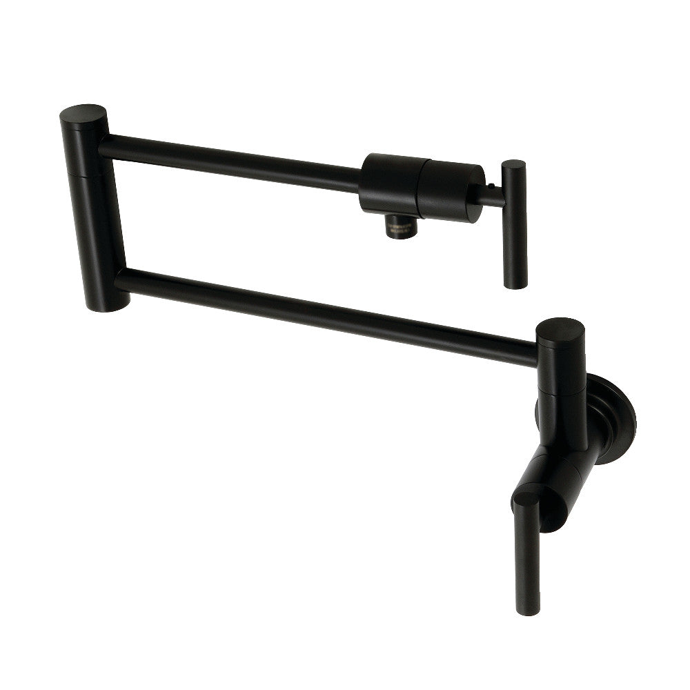 Kingston Brass KS4100CML Manhattan Wall Mount Pot Filler, Matte Black - BNGBath