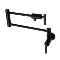 Thumbnail for Kingston Brass KS4100CML Manhattan Wall Mount Pot Filler, Matte Black - BNGBath