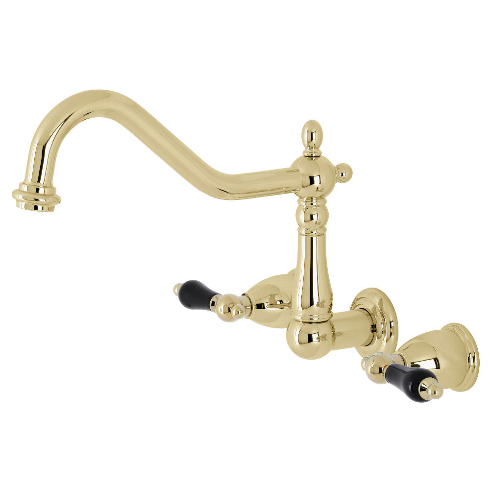 Kingston Brass KS1282PKL Duchess Wall Mount Kitchen Faucet, Polished Brass - BNGBath