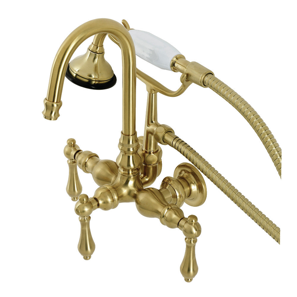 Kingston Brass AE7T7 Aqua Vintage Wall Mount Clawfoot Tub Faucet, Brushed Brass - BNGBath