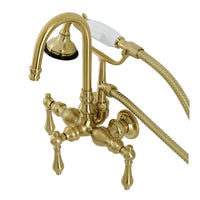 Thumbnail for Kingston Brass AE7T7 Aqua Vintage Wall Mount Clawfoot Tub Faucet, Brushed Brass - BNGBath