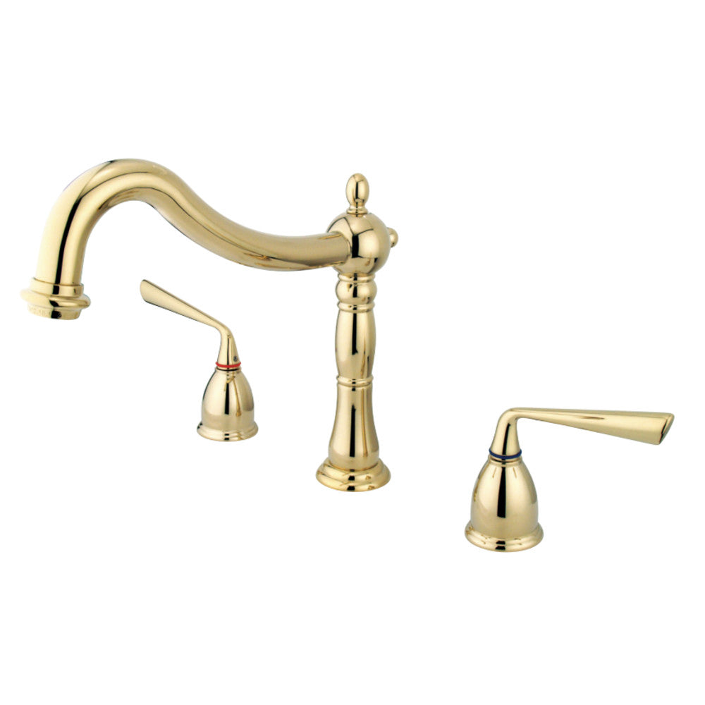 Kingston Brass KS1342ZL Silver Sage Roman Tub Faucet, Polished Brass - BNGBath