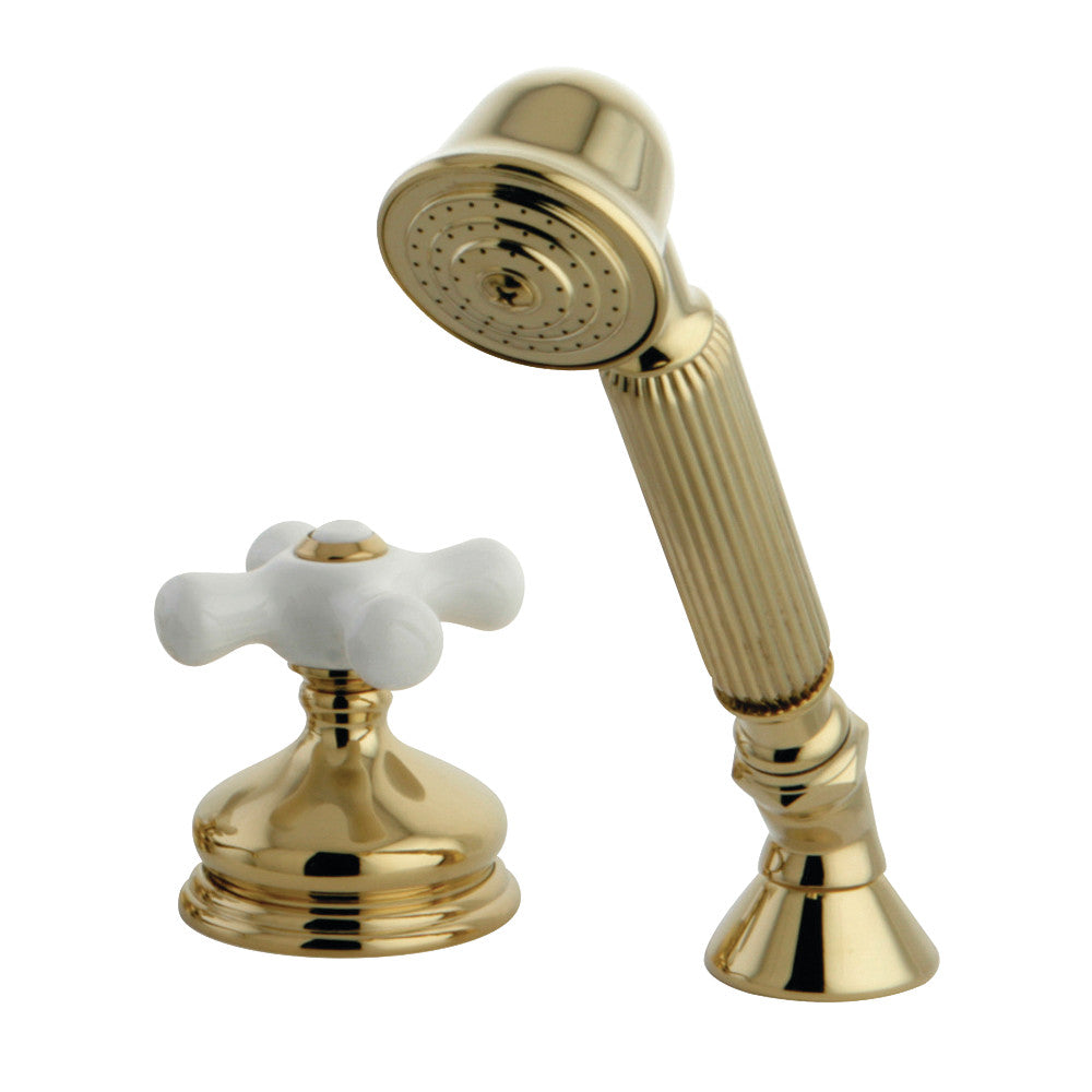 Kingston Brass KSK3332PXTR Transfer Valve Set Roman Tub Filler, Polished Brass - BNGBath