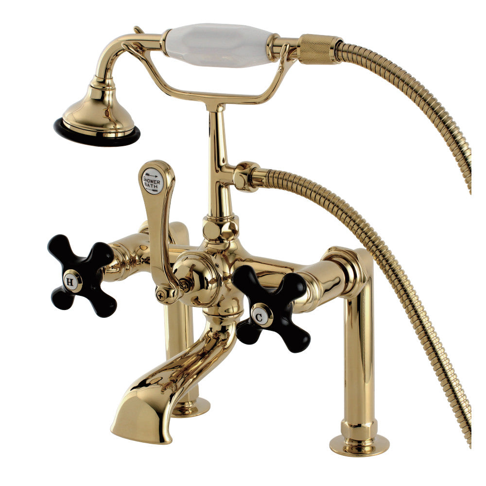 Aqua Vintage AE103T2PKX Duchess Deck Mount Clawfoot Tub Faucet, Polished Brass - BNGBath