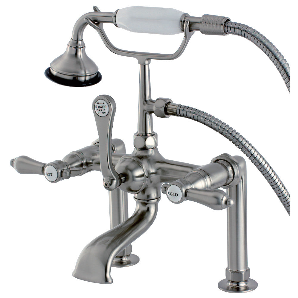 Aqua Vintage AE103T8BAL Heirloom Deck Mount Clawfoot Tub Faucet, Brushed Nickel - BNGBath