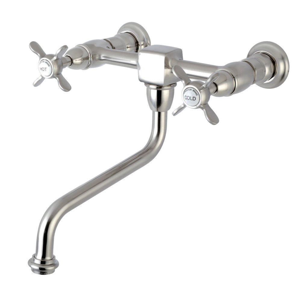 Kingston Brass KS1218BEX Essex Wall Mount Bathroom Faucet, Brushed Nickel - BNGBath