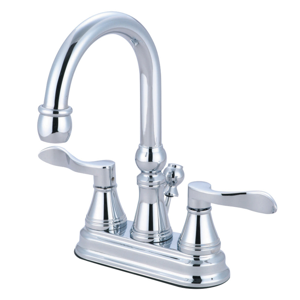 Kingston Brass KS2611DFL 4 in. Centerset Bathroom Faucet, Polished Chrome - BNGBath