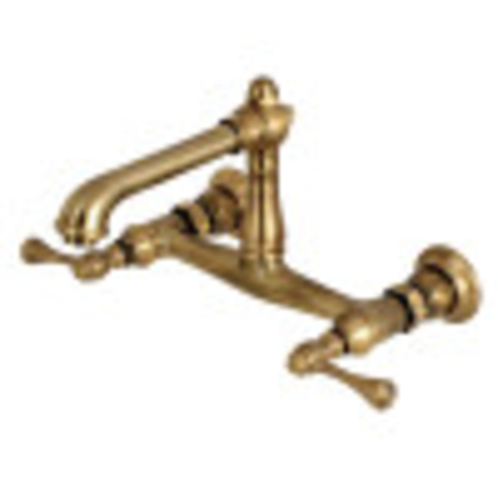 Kingston Brass KS7243BL Wall Mount Bathroom Faucet, Antique Brass - BNGBath