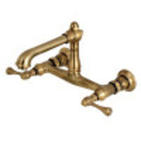 Thumbnail for Kingston Brass KS7243BL Wall Mount Bathroom Faucet, Antique Brass - BNGBath