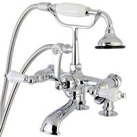 Thumbnail for Kingston Brass AE656T1 Auqa Vintage 7-inch Adjustable Clawfoot Tub Faucet with Hand Shower, Polished Chrome - BNGBath