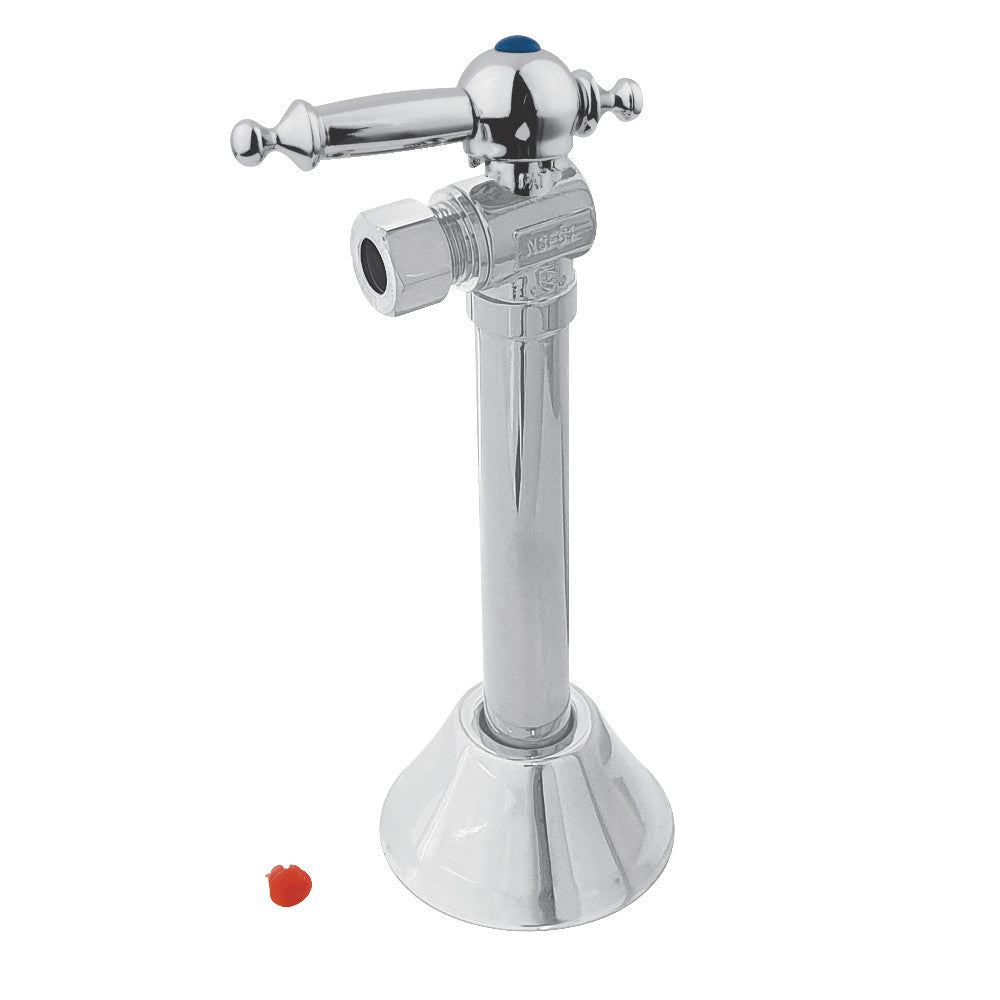 Kingston Brass CC83201TL 1/2" Sweat X 3/8" OD Comp Angle Shut-Off Valve with 5" Extension, Polished Chrome - BNGBath