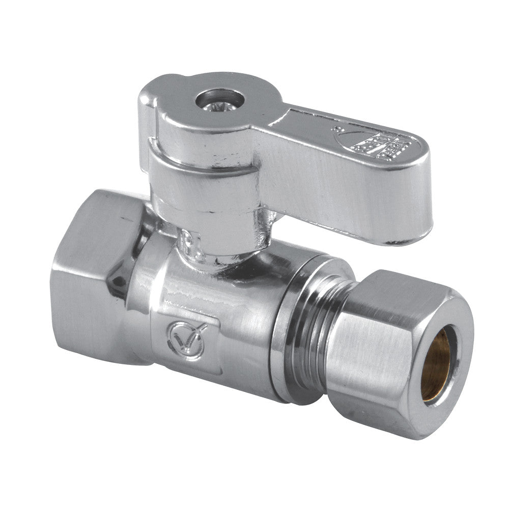 Kingston Brass KF3315 3/8" FIP X 3/8" OD Comp Straight Stop Valve, Polished Chrome - BNGBath