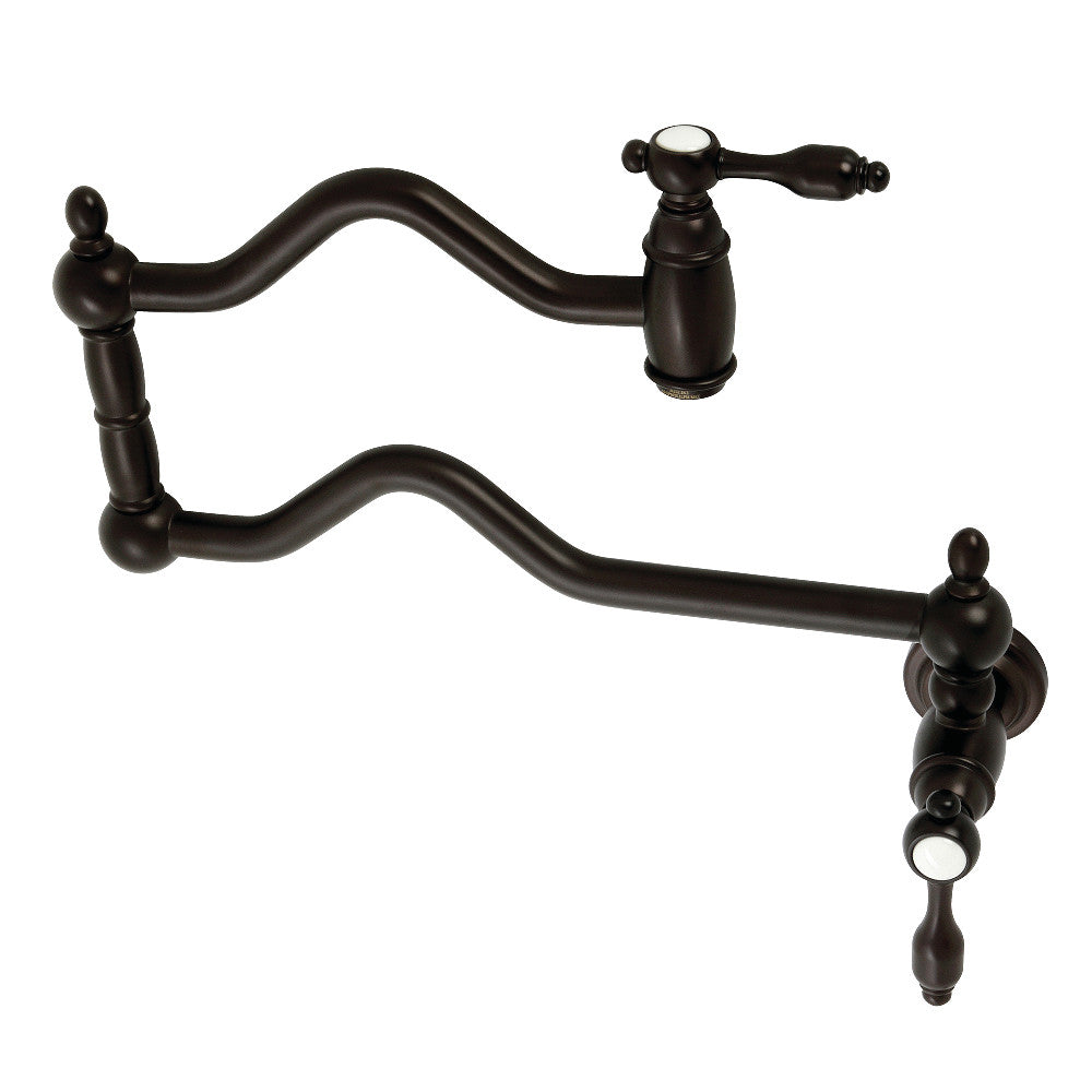 Kingston Brass KS2105TAL Tudor Wall Mount Pot Filler, Oil Rubbed Bronze - BNGBath