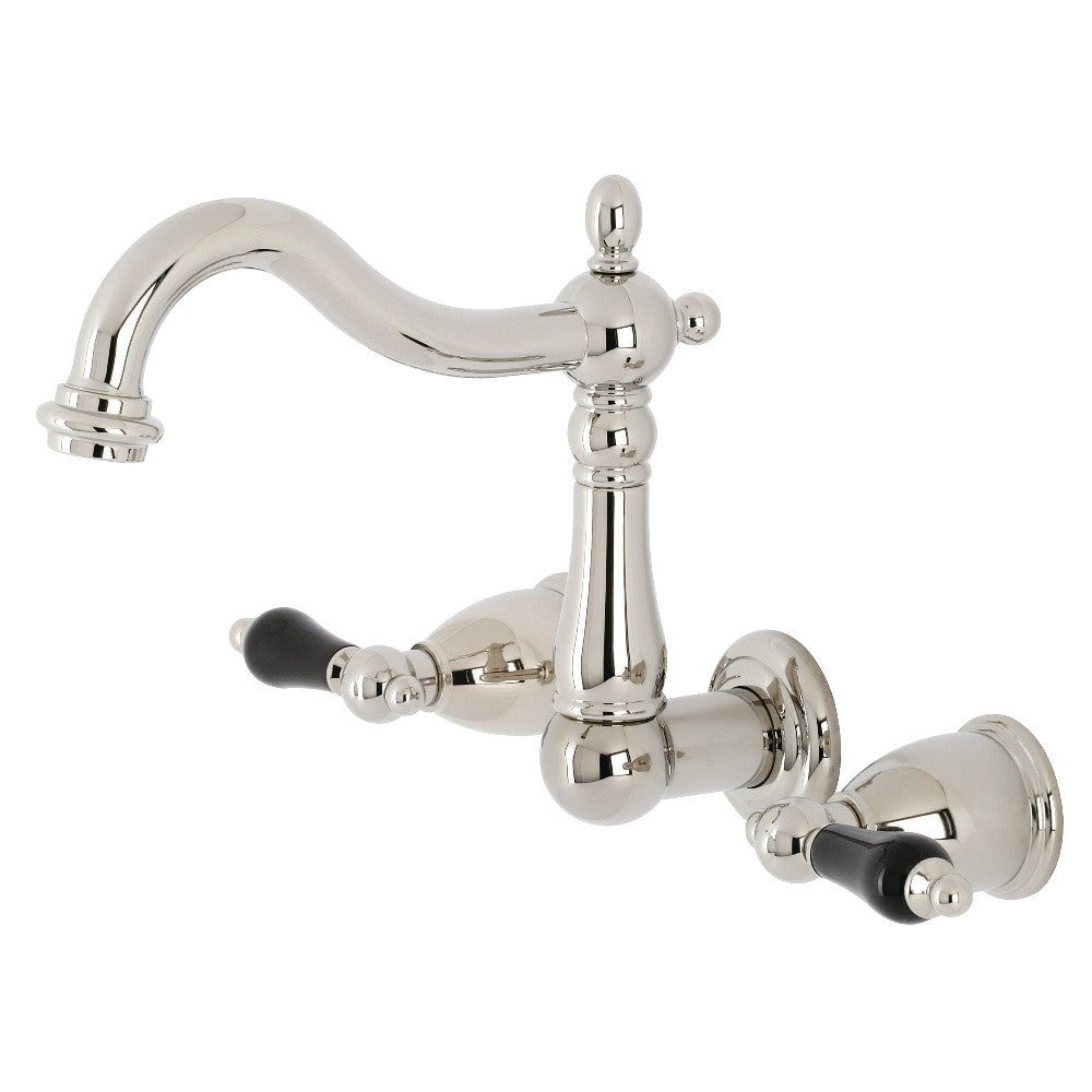 Kingston Brass KS1256PKL Duchess Two-Handle Wall Mount Bathroom Faucet, Polished Nickel - BNGBath