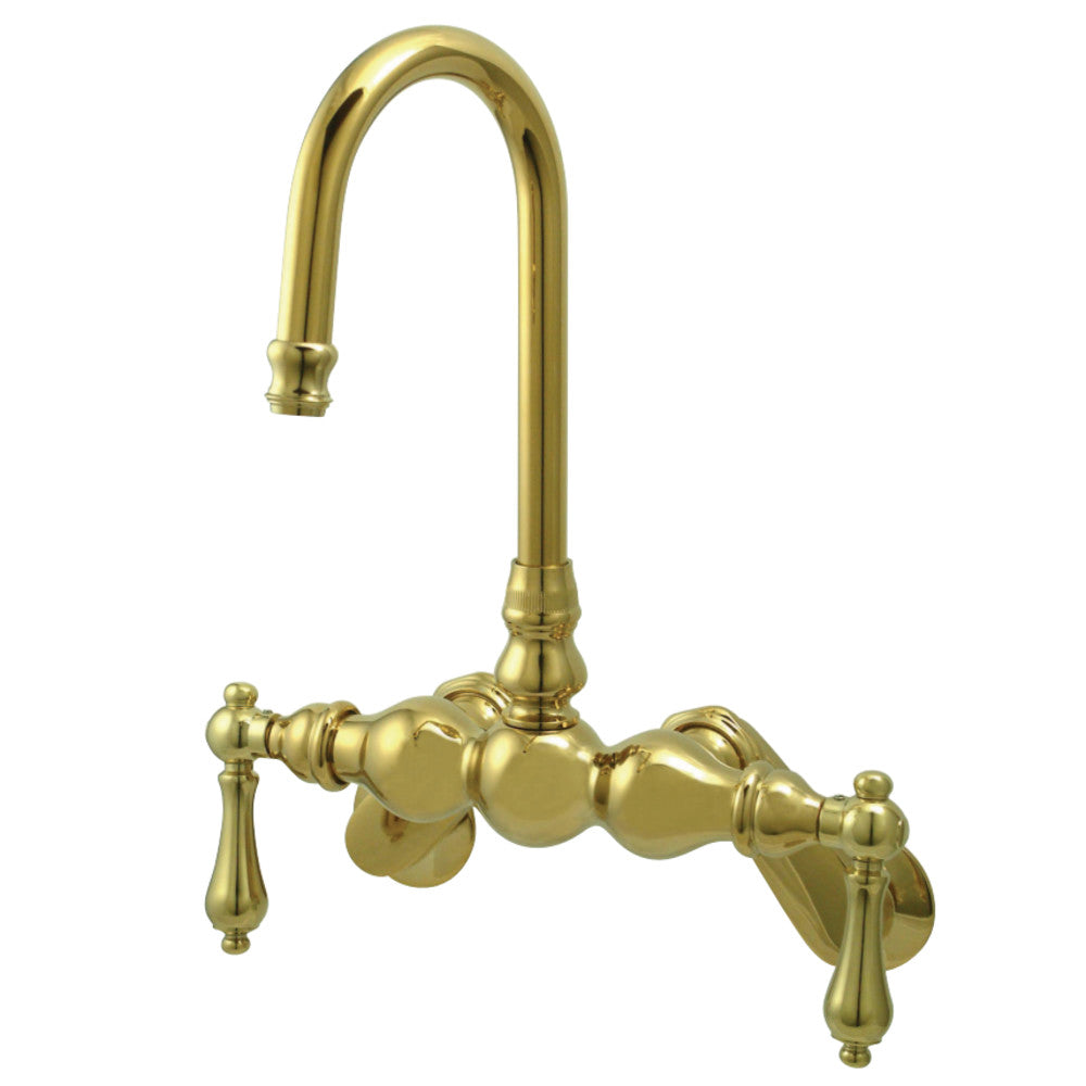 Kingston Brass CC81T2 Vintage Adjustable Center Wall Mount Tub Faucet, Polished Brass - BNGBath