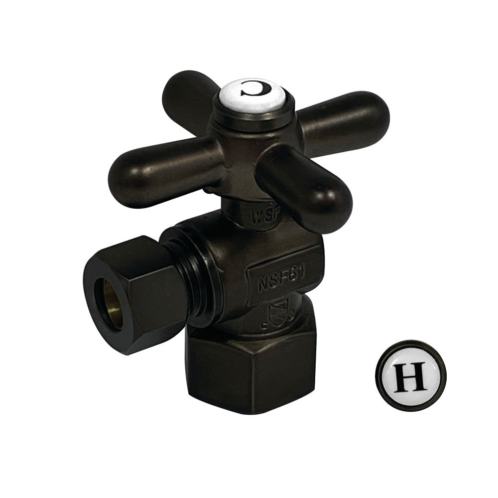 Kingston Brass CC43105X Quarter Turn Valve (1/2" FIP X 3/8" O.D. Compression), Oil Rubbed Bronze - BNGBath