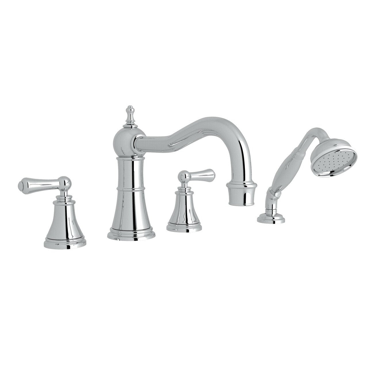 Perrin & Rowe Georgian Era 4-Hole Deck Mount Column Spout Tub Filler with Handshower - BNGBath