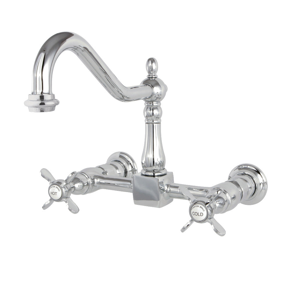 Kingston Brass KS1241BEX Essex Wall Mount Bridge Kitchen Faucet, Polished Chrome - BNGBath