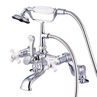 Thumbnail for Kingston Brass CC660T1 Vintage Adjustable Center Deck Mount Tub Faucet, Polished Chrome - BNGBath