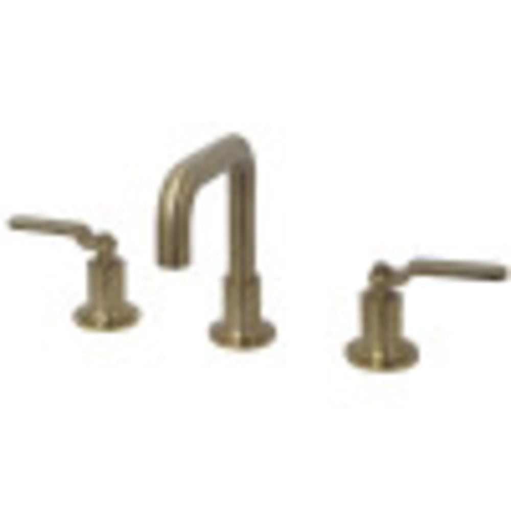 Kingston Brass KS142KLBB Whitaker Widespread Bathroom Faucet with Push Pop-Up, Brushed Brass - BNGBath