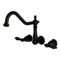 Thumbnail for Kingston Brass KS1020AL Heritage Wall Mount Tub Faucet, Matte Black - BNGBath