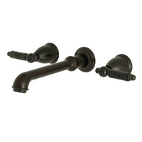 Thumbnail for Kingston Brass KS7125GL Georgian Two-Handle Wall Mount Bathroom Faucet, Oil Rubbed Bronze - BNGBath