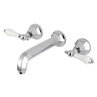 Thumbnail for Kingston Brass KS4121PL Metropolitan 2-Handle Wall Mount Bathroom Faucet, Polished Chrome - BNGBath