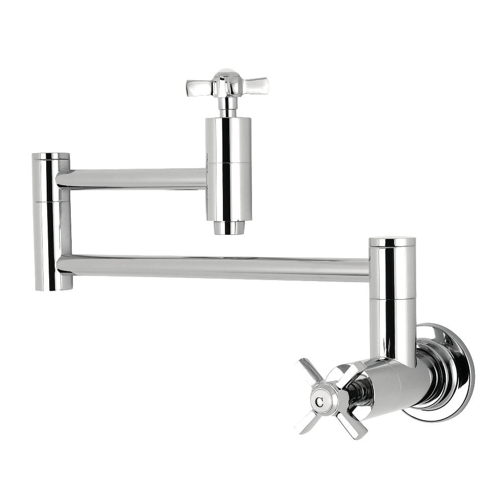 Kingston Brass KS8101ZX Millennium Wall Mount Pot Filler Kitchen Faucet, Polished Chrome - BNGBath