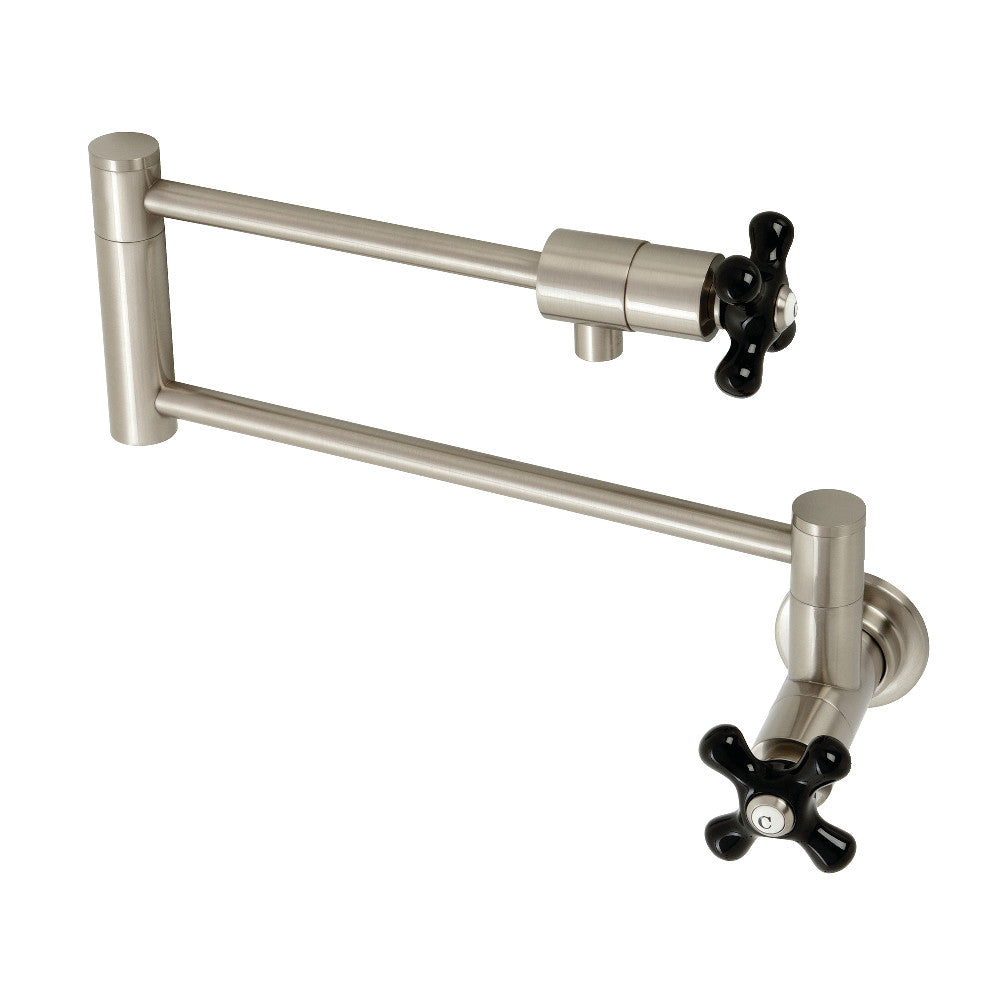 Kingston Brass KS4108PKX Duchess Wall Mount Pot Filler, Brushed Nickel - BNGBath