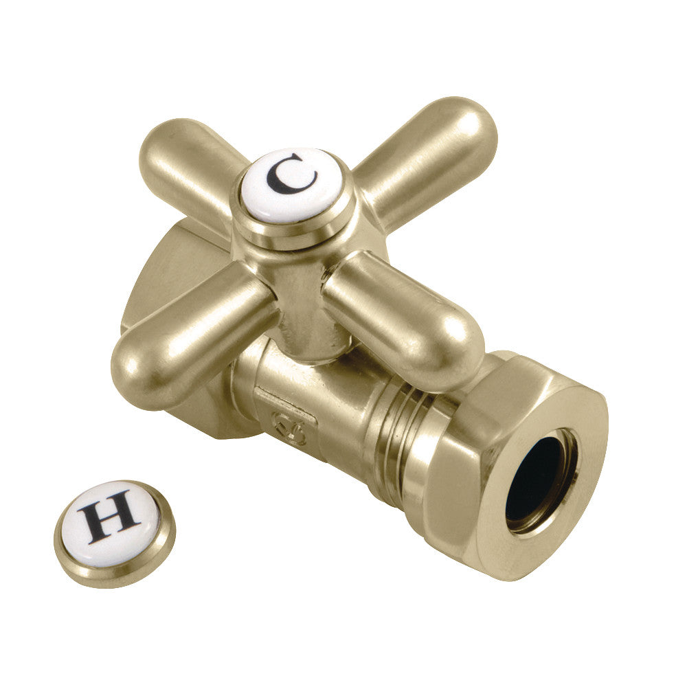 Kingston Brass CC44157X Quarter Turn Valve (1/2" FIP X 1/2" or 7/16-Inch" Slip Joint), Brushed Brass - BNGBath