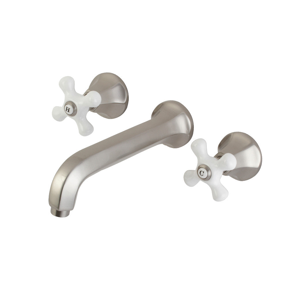 Kingston Brass KS4128PX Metropolitan 2-Handle Wall Mount Bathroom Faucet, Brushed Nickel - BNGBath