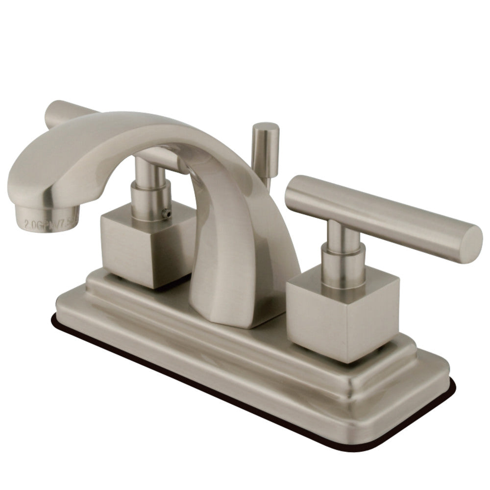 Kingston Brass KS4648CQL 4 in. Centerset Bathroom Faucet, Brushed Nickel - BNGBath