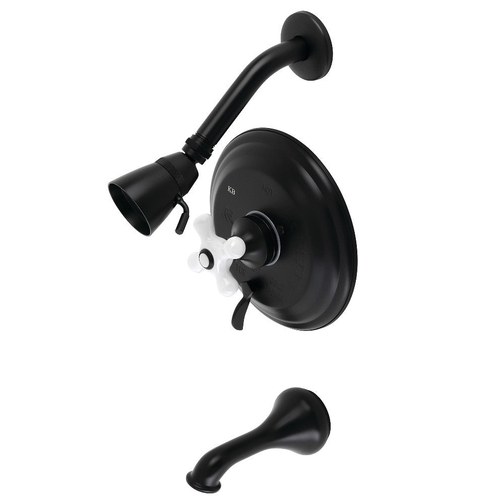 Kingston Brass KB36300PX Restoration Tub and Shower Faucet, Matte Black - BNGBath