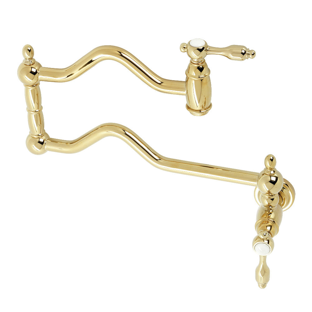 Kingston Brass KS2102TAL Tudor Wall Mount Pot Filler, Polished Brass - BNGBath