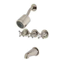 Thumbnail for Kingston Brass KBX8136BX Metropolitan Three-Handle Tub and Shower Faucet, Polished Nickel - BNGBath