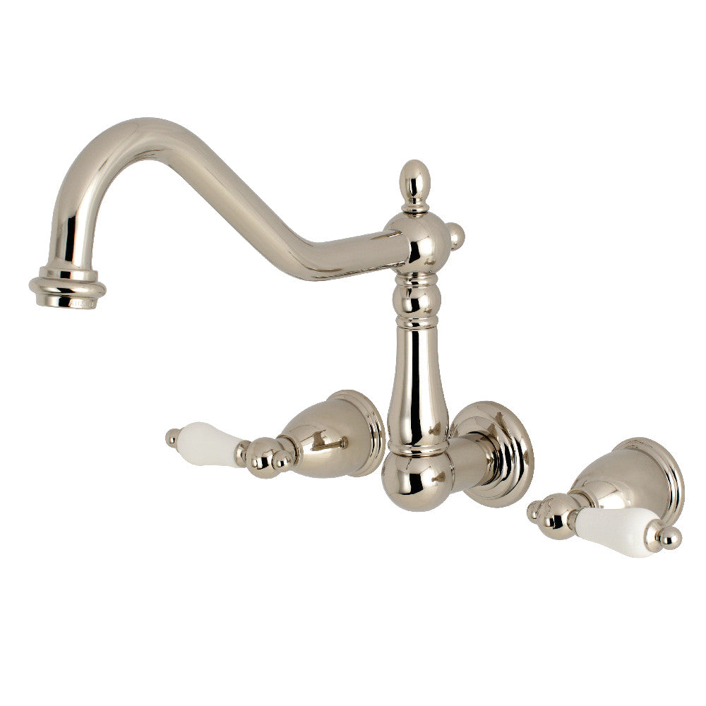 Kingston Brass KS1286PL Wall Mount Kitchen Faucet, Polished Nickel - BNGBath