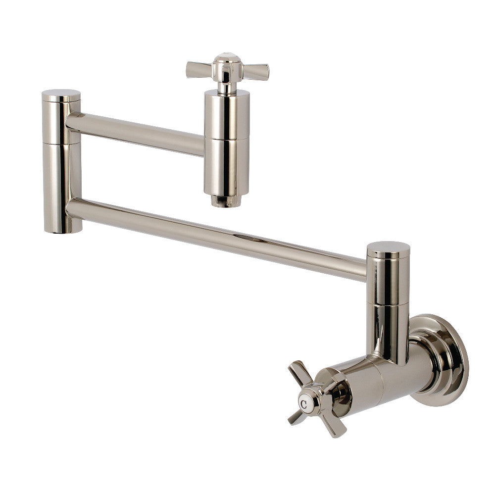 Kingston Brass KS8106ZX Millennium Wall Mount Pot Filler Kitchen Faucet, Polished Nickel - BNGBath