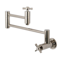 Thumbnail for Kingston Brass KS8106ZX Millennium Wall Mount Pot Filler Kitchen Faucet, Polished Nickel - BNGBath