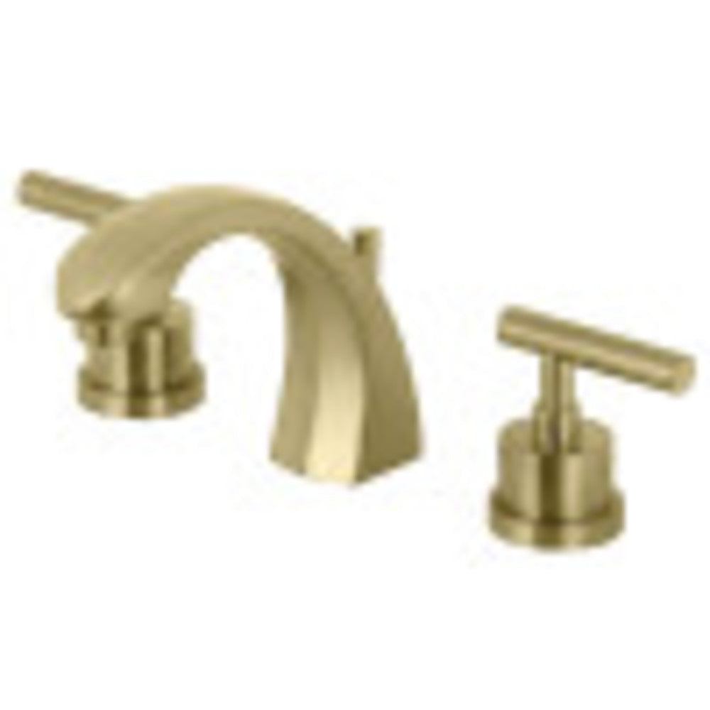 Kingston Brass KS4987CML Manhattan 8 in. Widespread Bathroom Faucet, Brushed Brass - BNGBath