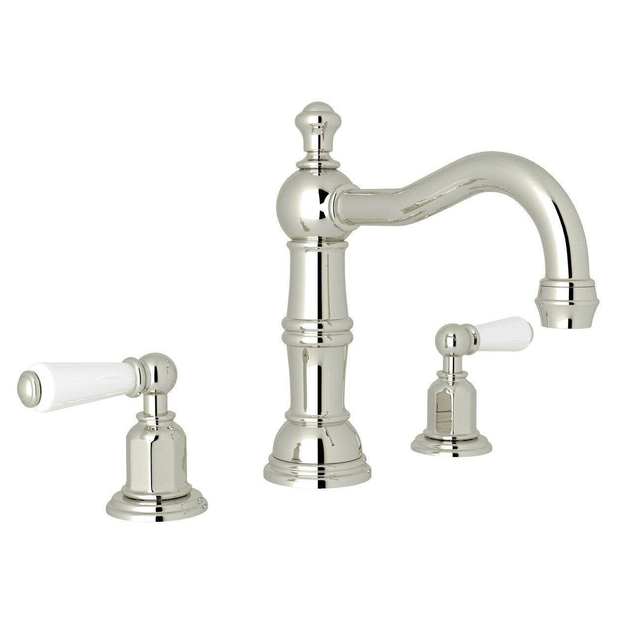 Perrin & Rowe Edwardian Column Spout Widespread Bathroom Faucet - BNGBath