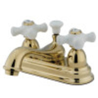 Thumbnail for Kingston Brass CC19L2 4 in. Centerset Bathroom Faucet, Polished Brass - BNGBath