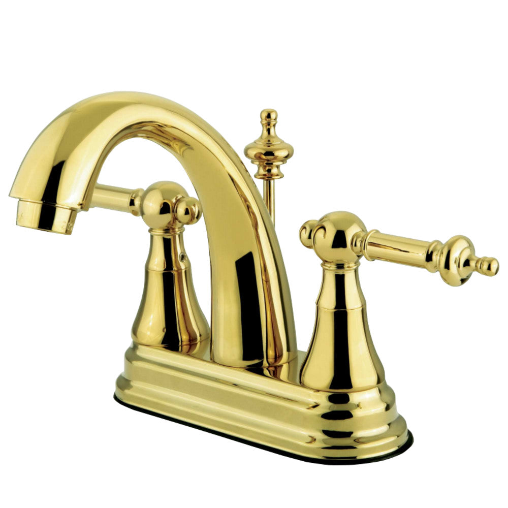 Kingston Brass KS7612TL 4 in. Centerset Bathroom Faucet, Polished Brass - BNGBath