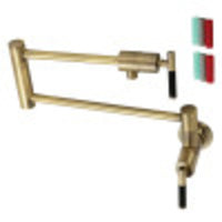 Thumbnail for Kingston Brass KS4103CKL Kaiser Wall Mount Pot Filler Faucet, Antique Brass - BNGBath