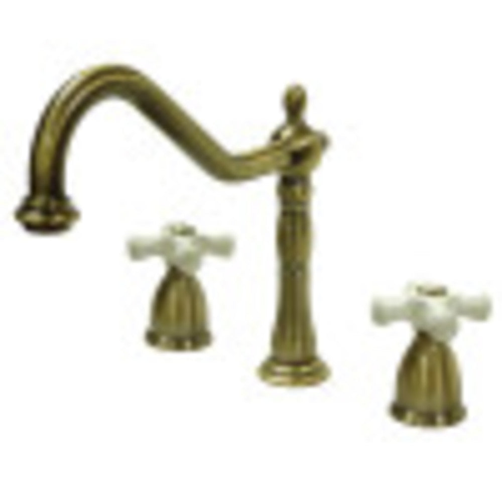 Kingston Brass KB1793PXLS Widespread Kitchen Faucet, Antique Brass - BNGBath