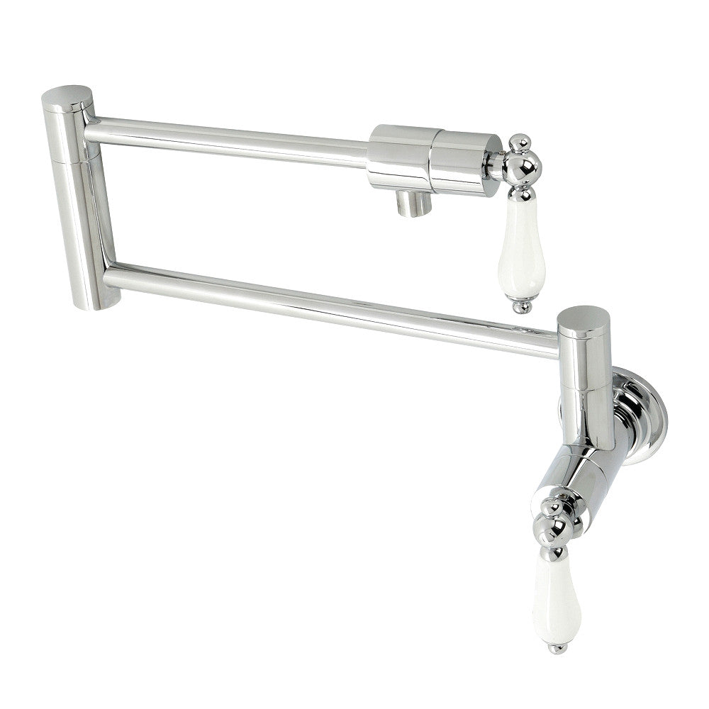 Kingston Brass KS4101PL Metropolitan Wall Mount Pot Filler, Polished Chrome - BNGBath