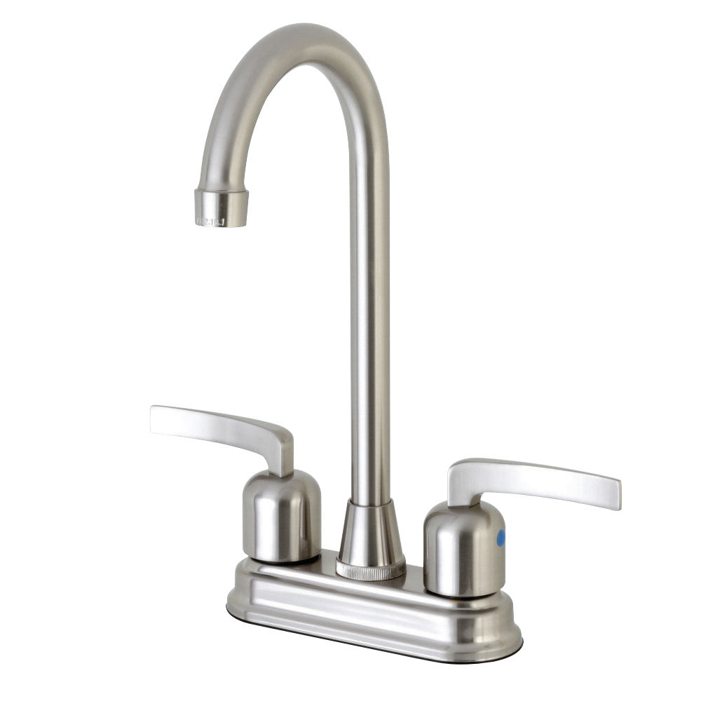 Kingston Brass Centurion FB498EFL 4" Centerset High-Arch Spout Bar Faucet, Brushed Nickel - BNGBath