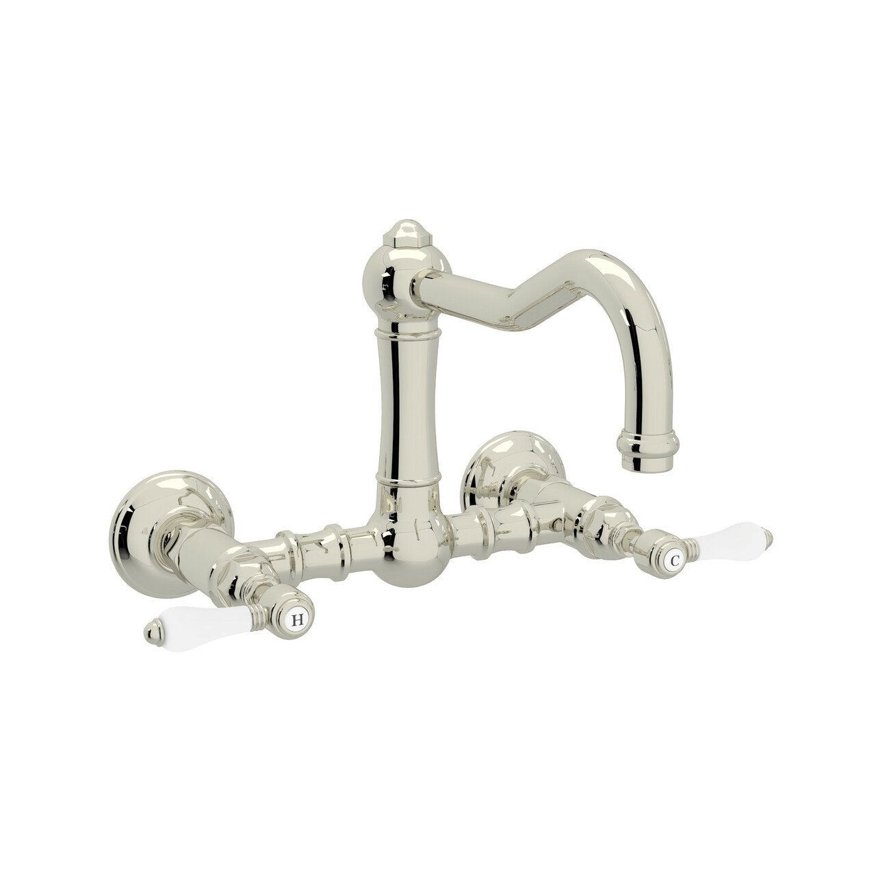 ROHL Acqui Wall Mount Column Spout Bridge Kitchen Faucet - BNGBath