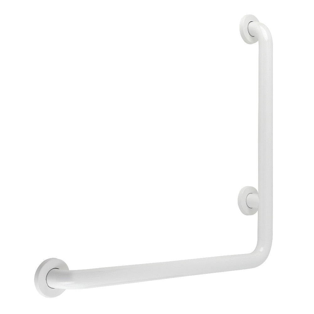 Kingston Brass GBL1224CSLW 24"x 24" L-Shaped Grab Bar - Left Hand, White - BNGBath