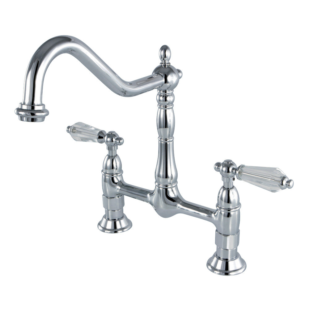 Kingston Brass KS1171WLL Wilshire Bridge Kitchen Faucet, Polished Chrome - BNGBath