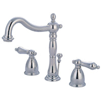 Thumbnail for Kingston Brass KB1971AL Heritage Widespread Bathroom Faucet with Plastic Pop-Up, Polished Chrome - BNGBath